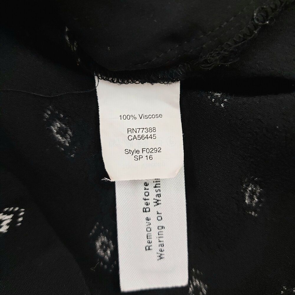 Madewell Romper Womens Small Black Diamond Print V-Neck Cap Sleeve Bohemian - Picture 9 of 13